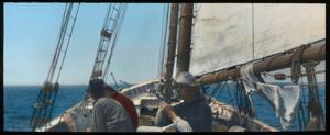 Image: Bowdoin Under sail, Crew on Deck